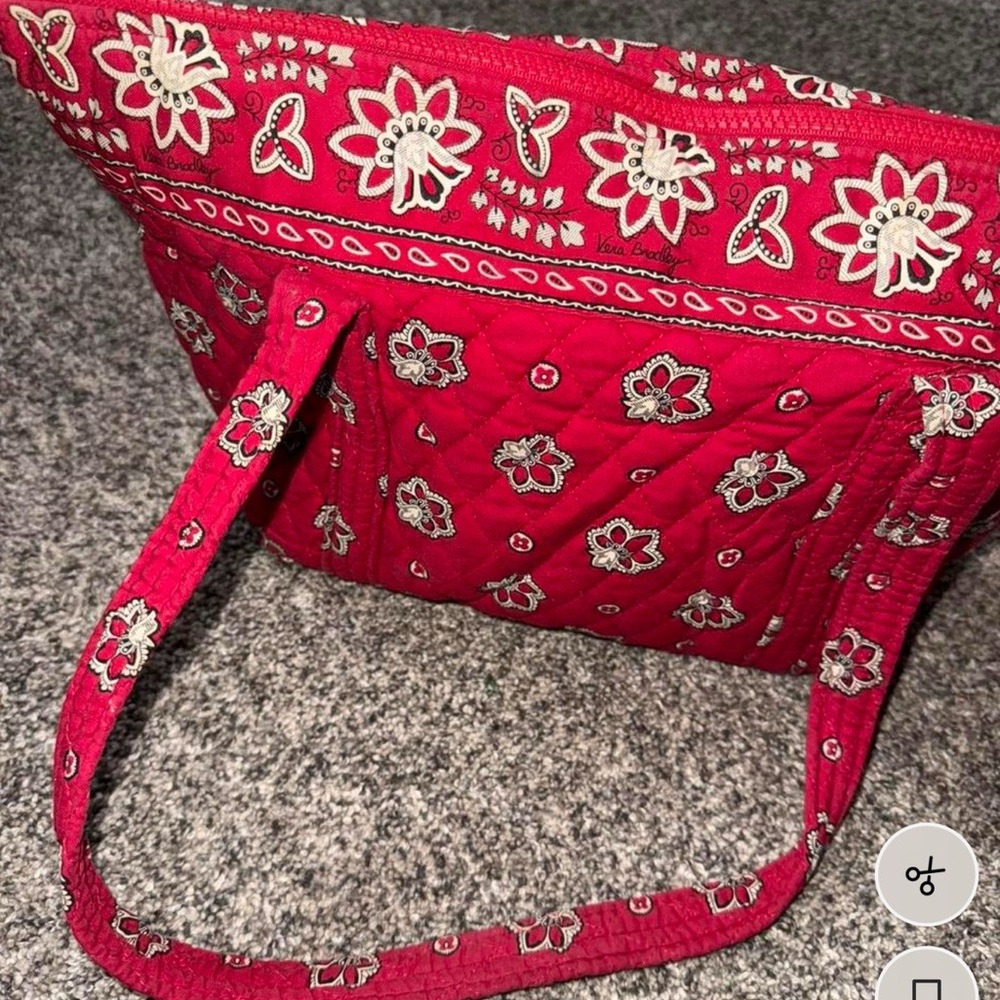 Elegant Red Floral Women's Shoulder Bag